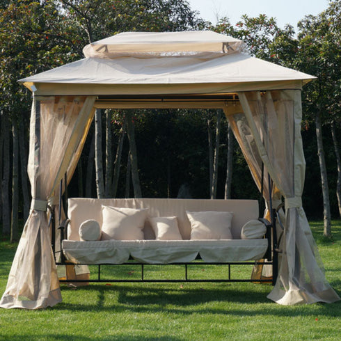 Ljuljaška gazebo bež 255x175x235cm C1098